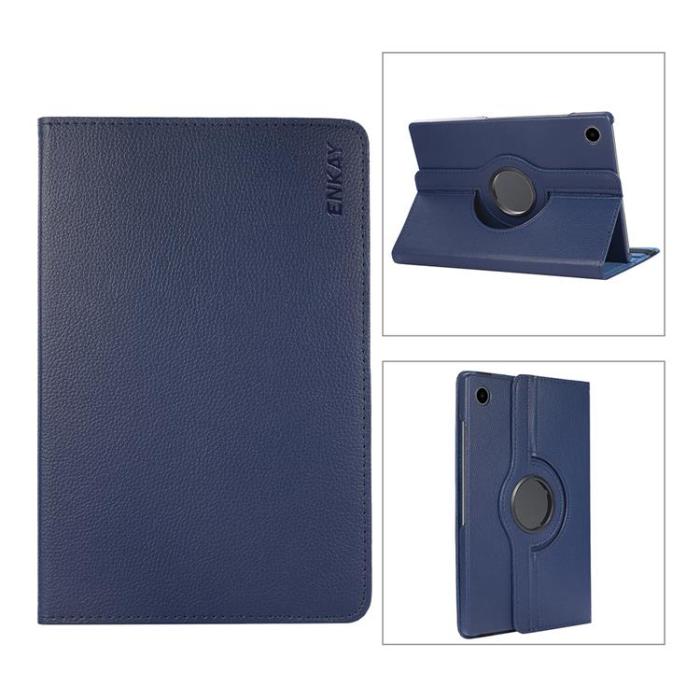 ENKAY - ENKAY HAT PRINCE Galaxy Tab A8 10.5 (2021) Fodral Rotating Kickstand - Mörkblå