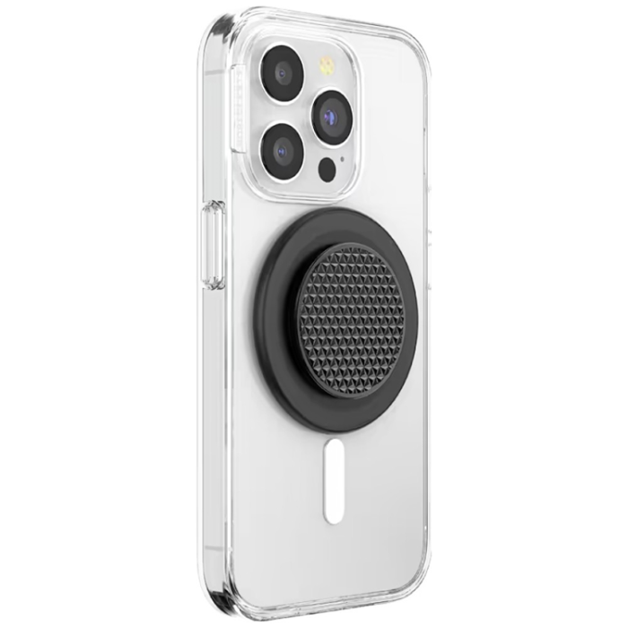 PopSockets - PopSockets Round Aluminum Triangle Knurl MagSafe Mobilgrip och Stativ - Svart