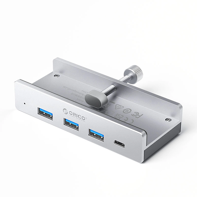 Orico Hubklämma-monterad 3xUSB-A 3.0. 1xUSB-C 3.0 - Silver | 311 | AlltMobil