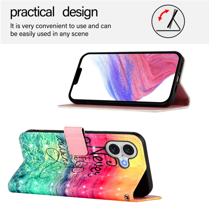 A-One Brand - iPhone 17 Plånboksfodral Printing Pattern Med Strap