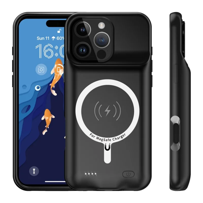 A-One Brand - iPhone 16 Pro Max Batteriskal Magsafe 7000mAh B19S - Svart