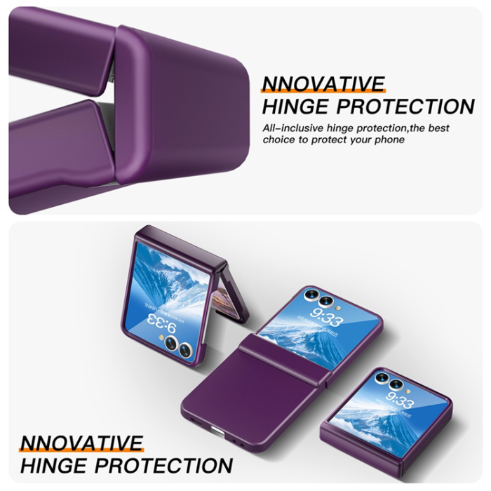 A-One Brand - Galaxy Z Flip7 Mobilskal Hinge Protection Kickstand - Mörklila