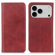 A-One Brand - iPhone 17 Pro Max Plånboksfodral Äkta läder - Röd