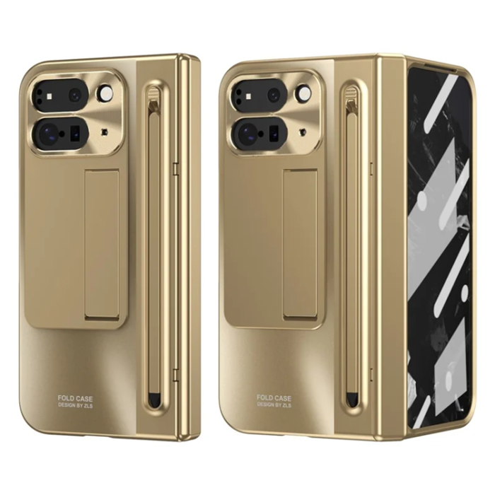 A-One Brand - Google Pixel 10 Pro Fold Mobilskal Kickstand Hinge PC - Guld