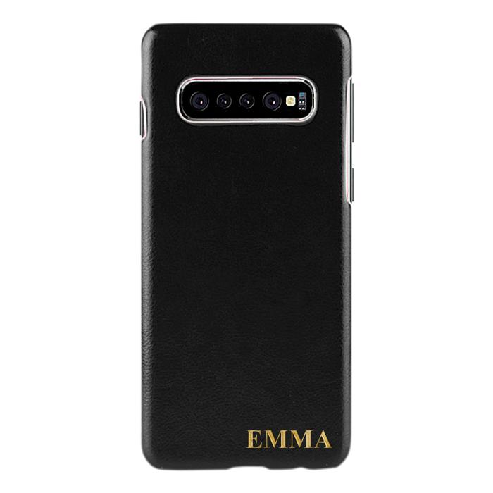 TheMobileStore - Designa själv - Galaxy S10 konstläder skal - SVART