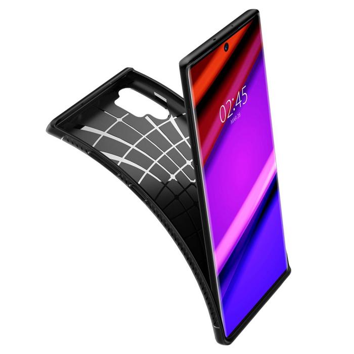 Spigen - SPIGEN Rugged Armor mobilskal Galaxy Note 10+ Plus Matte Svart