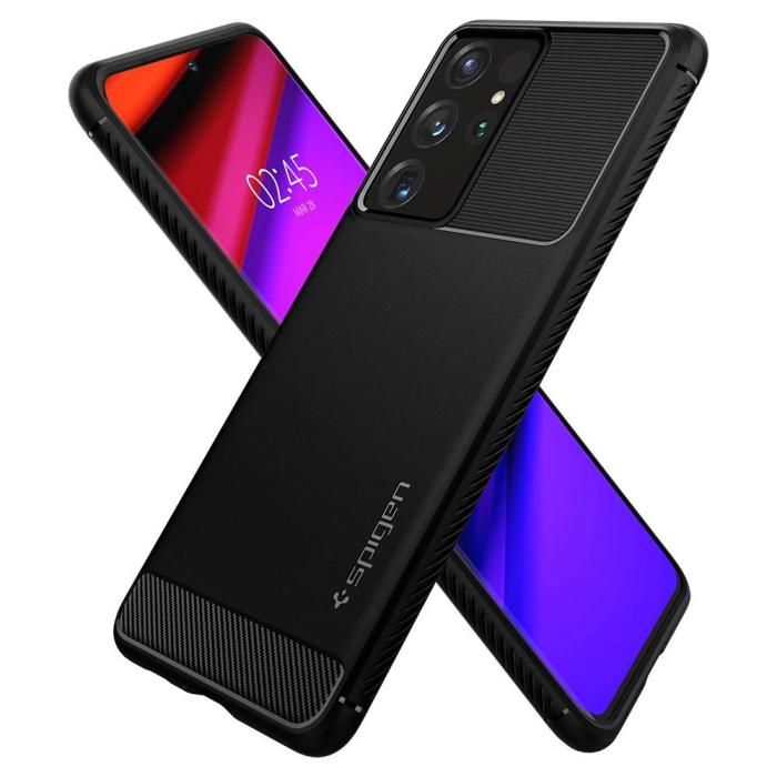 UTGATT - SPIGEN Rugged Armor Skal Galaxy S21 Ultra Matte Svart