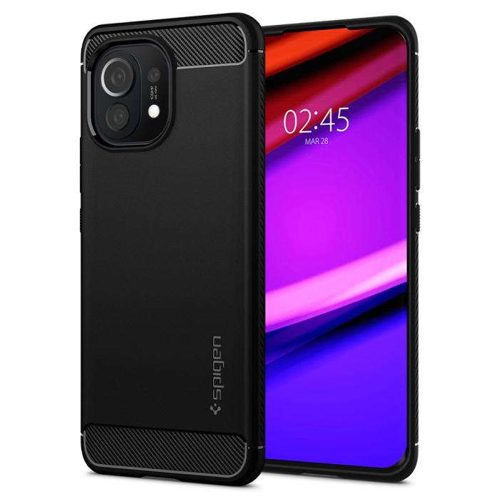 UTGATT1 - SPIGEN Rugged Armor Xiaomi Mi 11 - Matt Svart