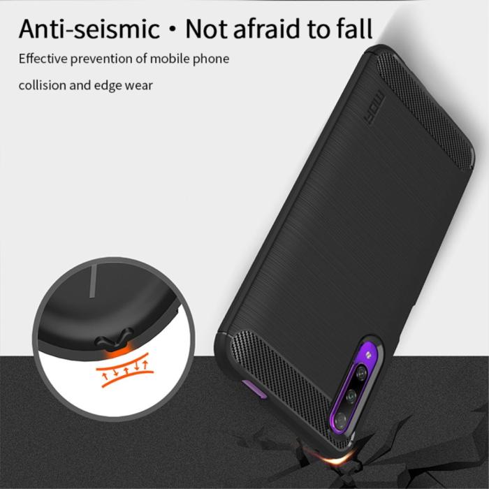 Mofi - MOFI Carbon Fiber Mobilskal Huawei P Smart Pro - Svart