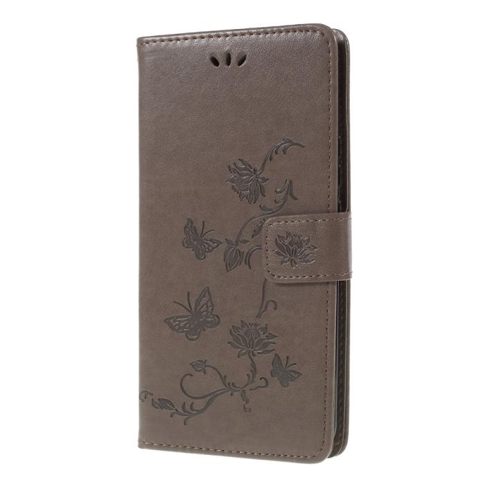 OEM - Imprint Butterfly Plånboksfodral Huawei P Smart Z - Grå