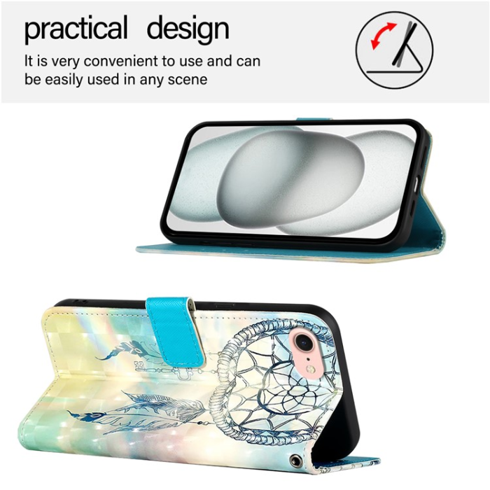 A-One Brand - iPhone 16e Plånboksfodral Printing Pattern Med Rem
