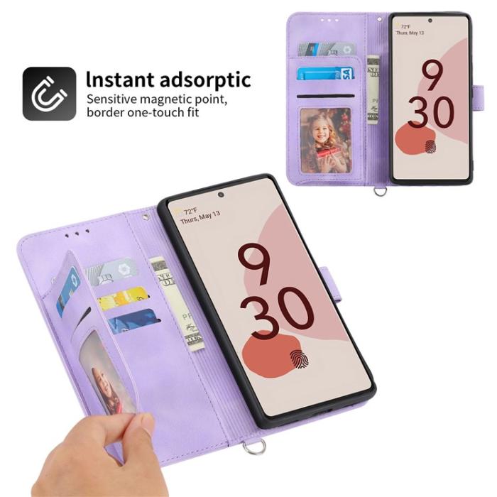 A-One Brand - Google Pixel 7 Plånboksfodral Imprinted Flower - Lila