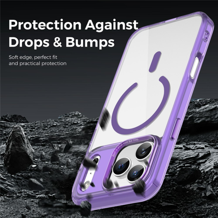 A-One Brand - iPhone 17 Pro Max Mobilskal MagSafe Transparent TPU+PC - Lila