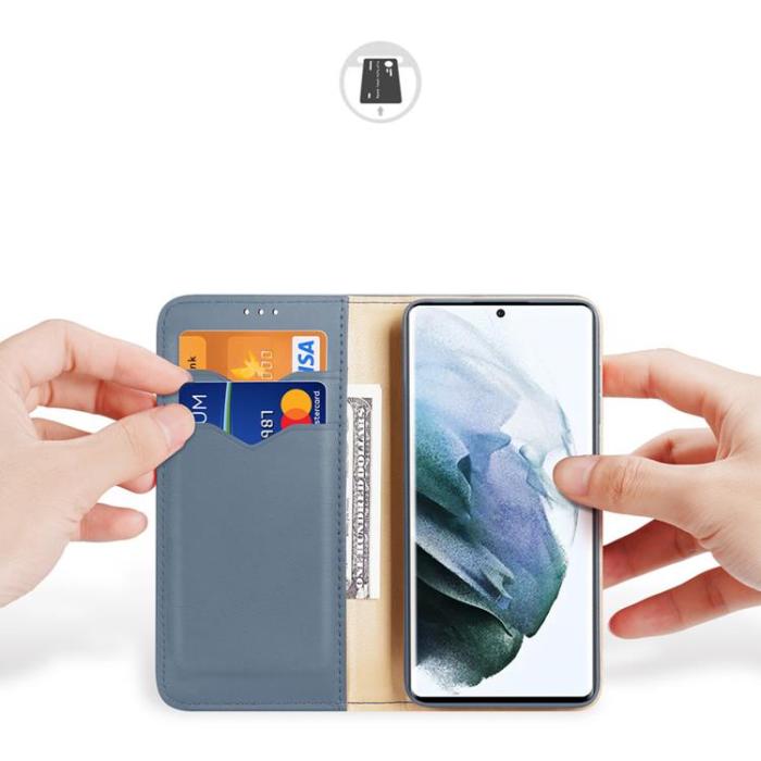 Dux Ducis - Dux Ducis Hivo Äkta Läder Fodral Galaxy S22 Ultra - Blå