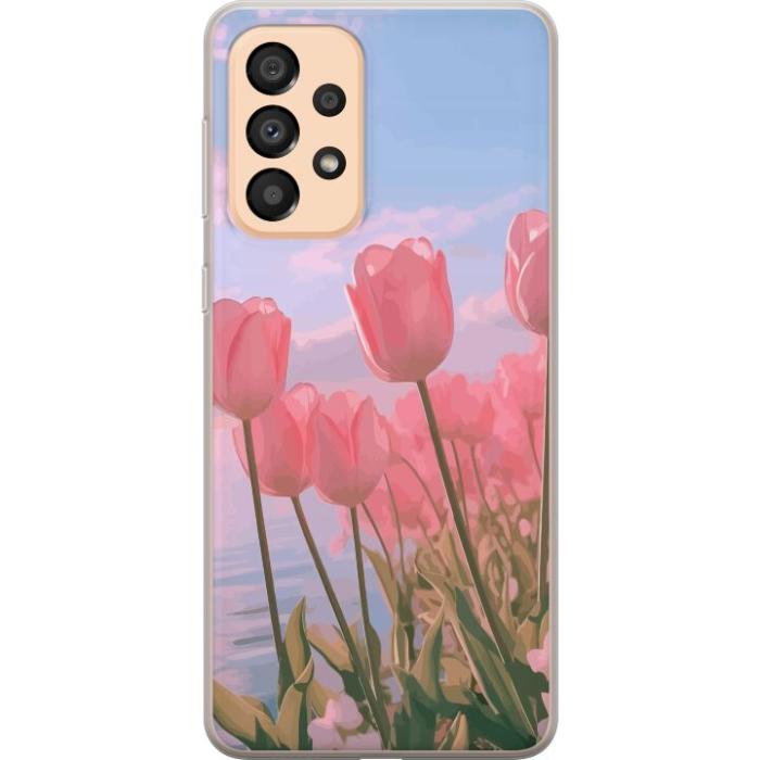 iSecrets - Mobilskal till Samsung Galaxy A33 5G med Rosa Tulpaner