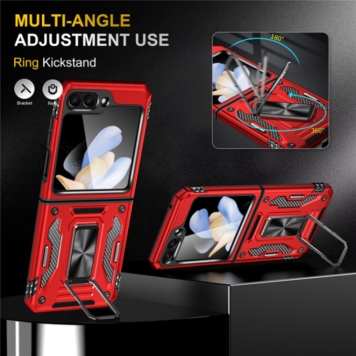A-One Brand - Galaxy Z Flip7 FE/Z Flip6 Mobilskal Armor Kickstand - Röd