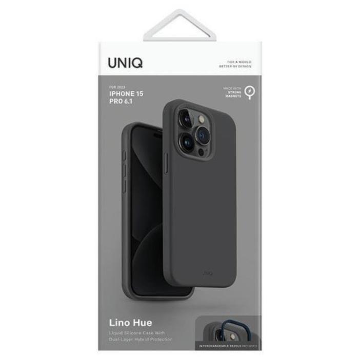 UNIQ - UNIQ iPhone 15 Pro Mobilskal Magsafe Lino Hue - Grå