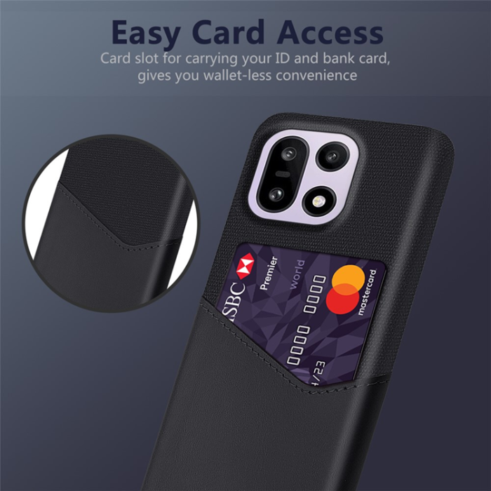 A-One Brand - Mobilskal till OnePlus 15 5G Korthållare Cloth Texture - Svart