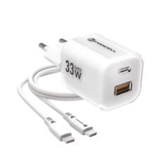 Forcell - Forcell Snabbladdare USB-A/USB-C 33W USB-C Kabel GaN III QC PD