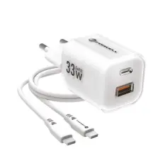 Forcell - Forcell Snabbladdare USB-A/USB-C 33W USB-C Kabel GaN III QC PD
