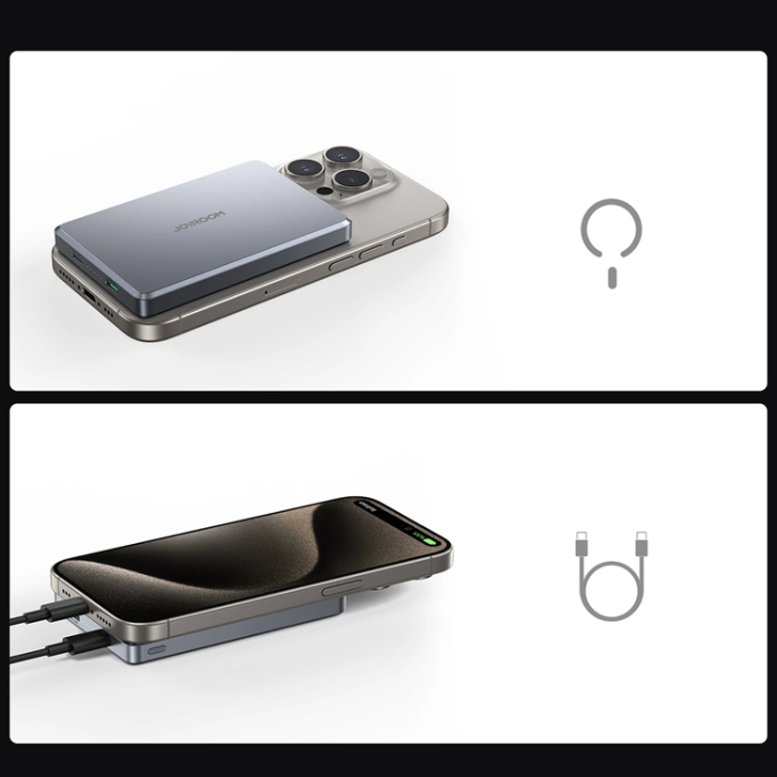 Joyroom - Joyroom Magnetisk Trådlös Powerbank 10000 mAh USB-C - Grå