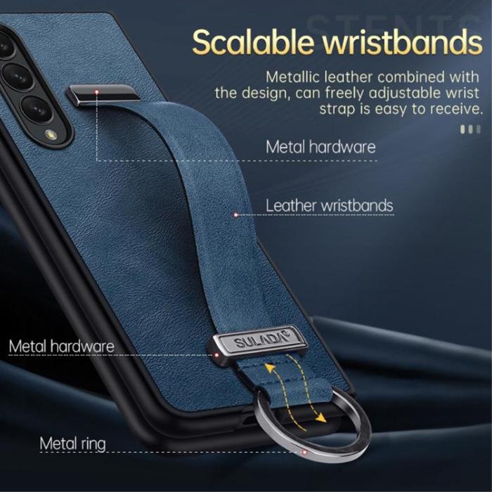 SULADA - SULADA Galaxy Z Fold 4 Skal Kickstand med Wristband - Orange
