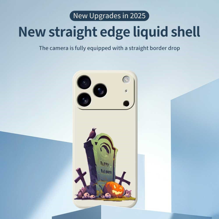 A-One Brand - iPhone 17 Pro Mobilskal med Halloween Tombstone Pattern - Lila