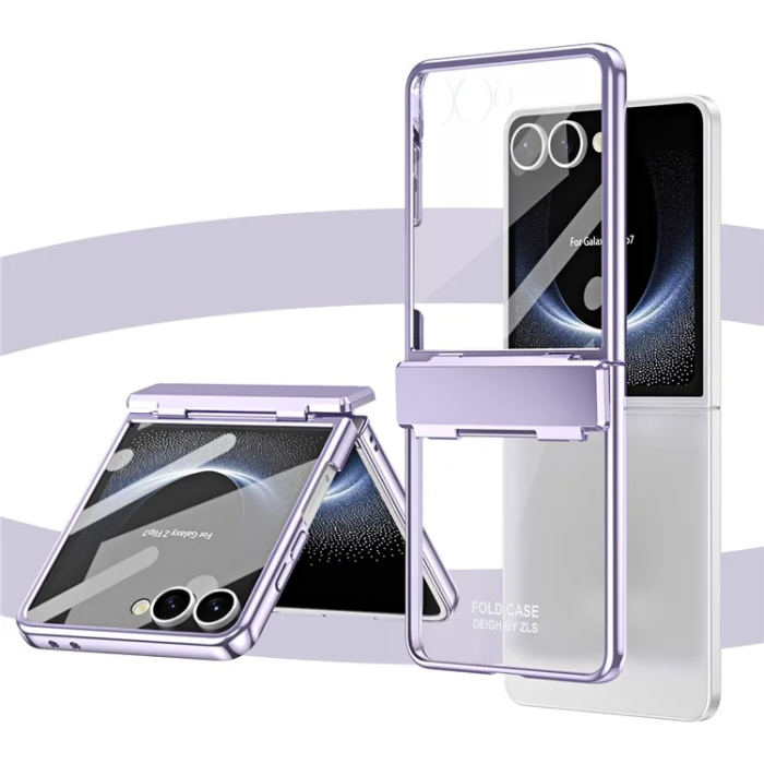 A-One Brand - Galaxy Z Flip 7 Mobilskal Electroplating med skärmskydd - Lila