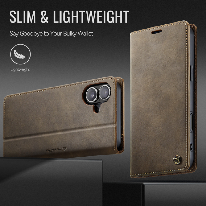 Caseme - Caseme iPhone 17 Plånboksfodral RFID Blocking 033 Series - Kaffe