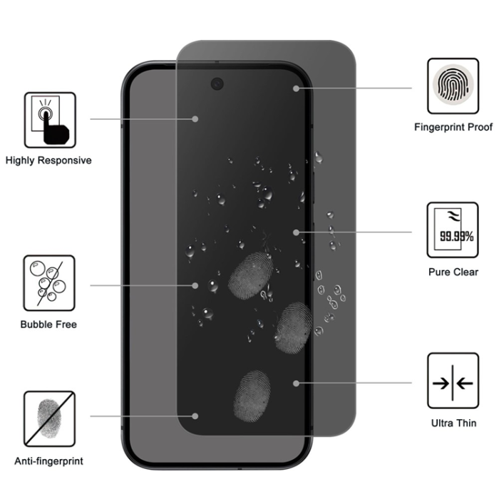 A-One Brand - Google Pixel 10 Pro XL Härdat Glas Skärmskydd Arc Edge - Svart