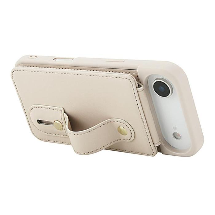 A-One Brand - iPhone 17 Air Mobilskal korthållare Med Axelrem - Beige
