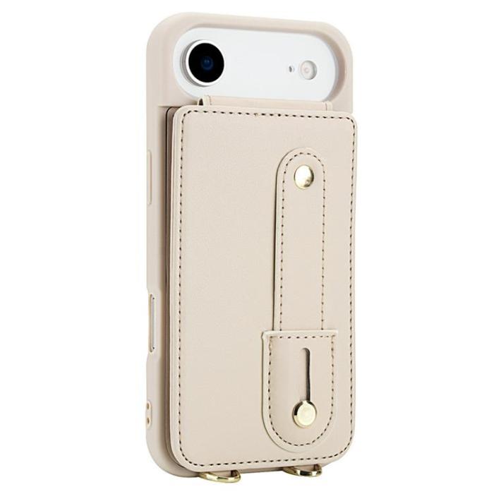 A-One Brand - iPhone 17 Air Mobilskal korthållare Med Axelrem - Beige