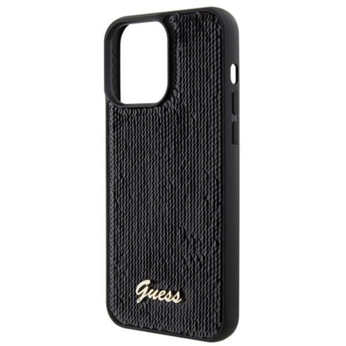 Guess - Guess iPhone 15 Pro Max Mobilskal Sequin Script Metal - Svart