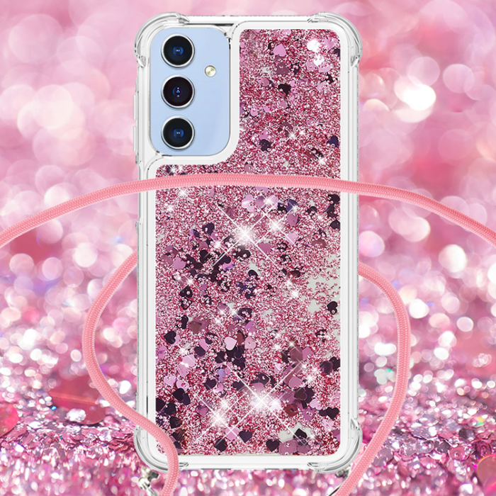 A-One Brand - Galaxy A17 / A26 Mobilskal med Snodd - Roséguld / Hearts