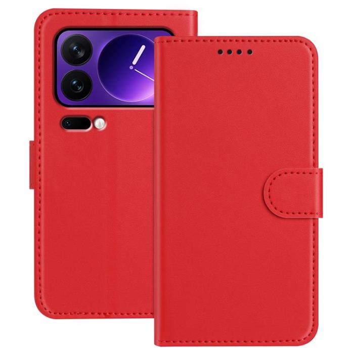 A-One Brand - Xiaomi 17 Pro Plånboksfodral Solid Color Anti Drop - Röd