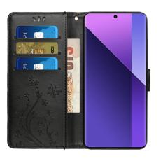 OEM - Samsung Galaxy A57 Pl&aring;nboksfodral Konstl&auml;der Blomtryck - Svart