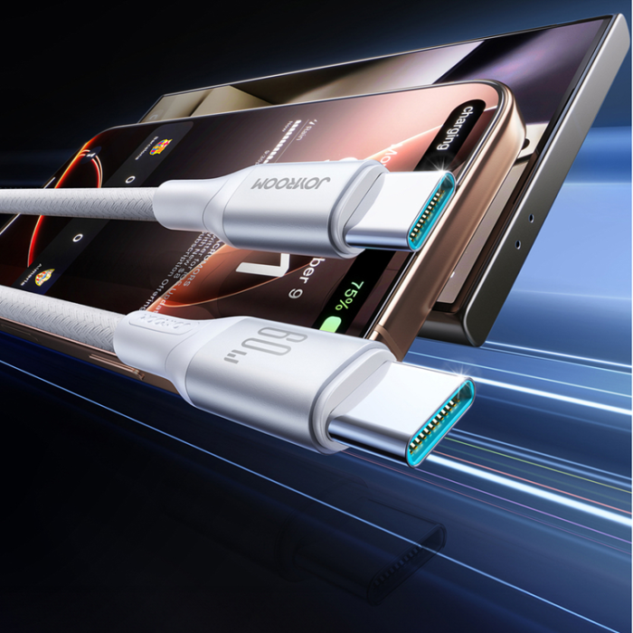 Joyroom - Joyroom USB-C till USB-C kabel 60W 2m Flash Series - Vit