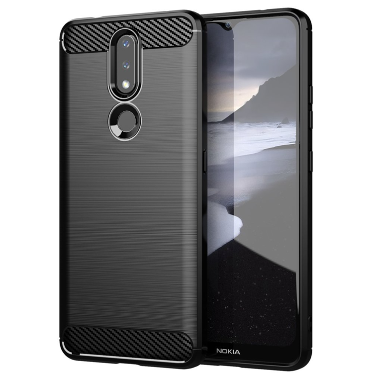 Nokia 2.4 Skal Carbon Flexible - Svart | 2353 | AlltMobil