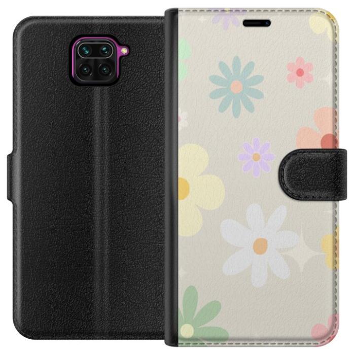 iSecrets - Plånboksfodral till Xiaomi Redmi Note 9 med fejdande blommor