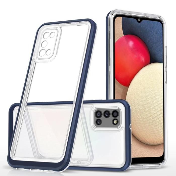 OEM - 3in1 Galaxy A03s Skal Frame Gel - Blå