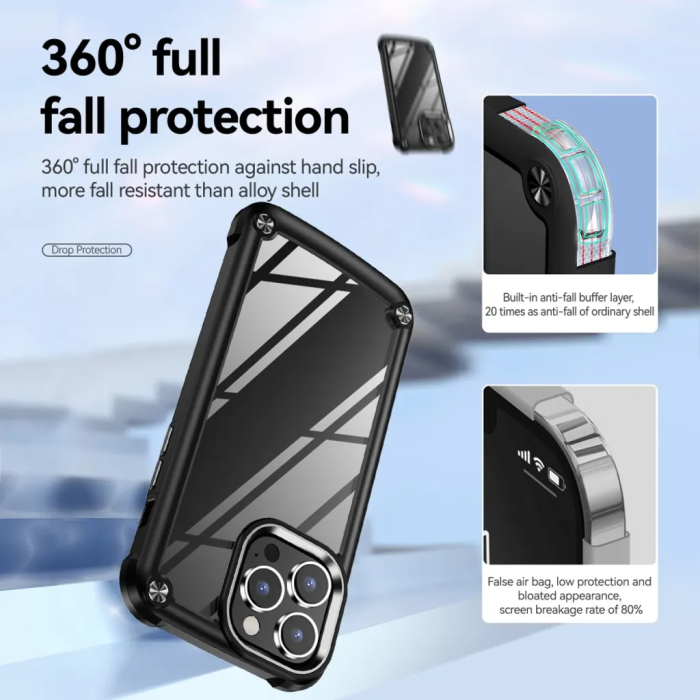Taltech - iPhone 15 Pro Mobilskal Stöttåligt - Svart