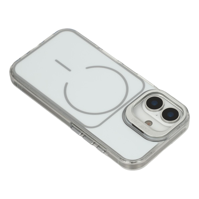 A-One Brand - iPhone 17 Mobilskal MagSafe med Matchande Handrem Lens Kickstand - Vit