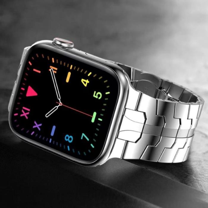 OEM - Apple Watch 2/3/4/5/6/7/SE (42/44/45mm) Armband Race Stainless Steel - Silver