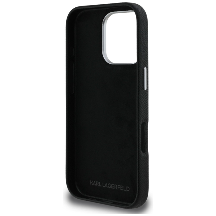 KARL LAGERFELD - Karl Lagerfeld Mobilskal För iPhone 16 Pro Max FW Grained Signature Logo - Svart