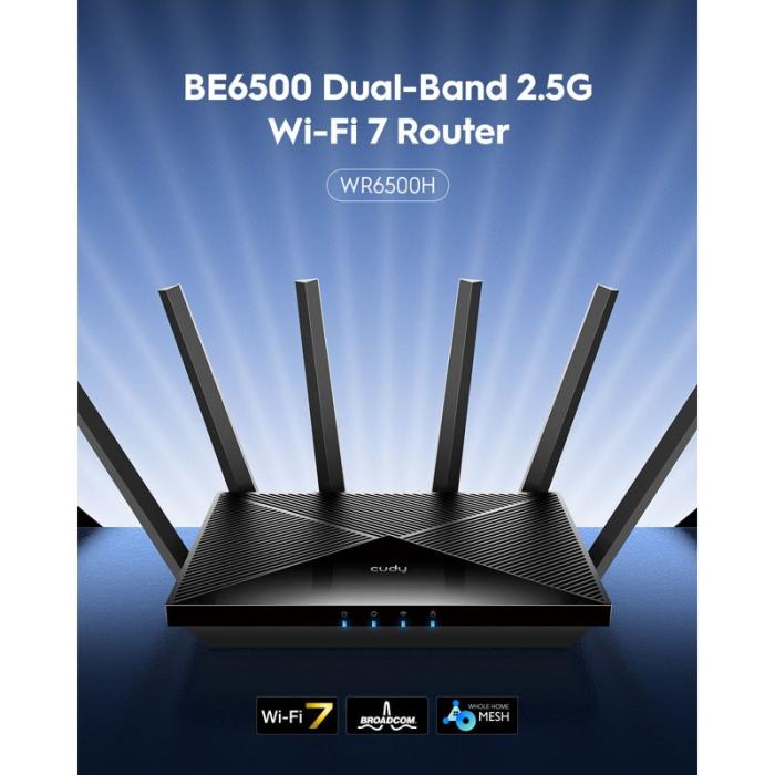 CUDY - CUDY Wi-Fi Router WR6500h WF7 BE6500 2.5g