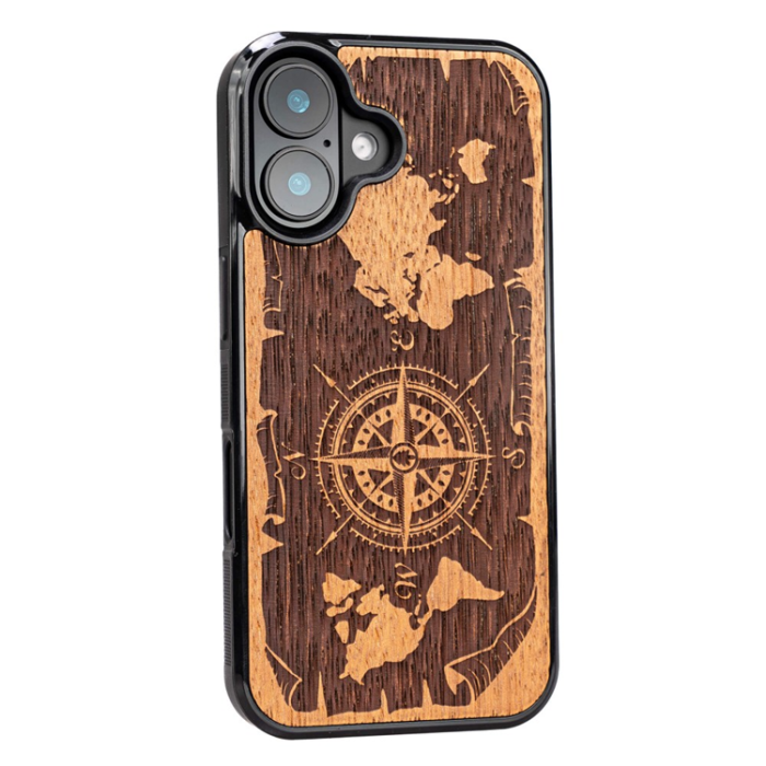 Bewood - Bewood iPhone 16 Mobilskal Compass Merbau