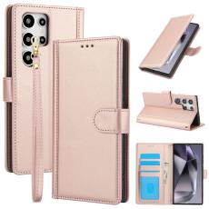 OEM - Pl&aring;nboksfodral f&ouml;r Samsung Galaxy S26 Ultra Konstl&auml;der St&auml;ll - Rosa