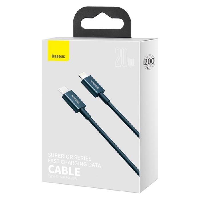 BASEUS - Baseus USB-C till Lightning kabel 20W 2m Superior PD - Blå