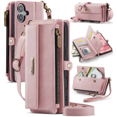 Caseme - Caseme iPhone 16 Plånboksfodral RFID Blocking Zipper - Rosa