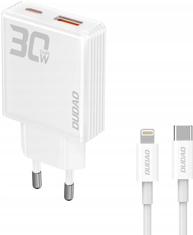 Dudao Snabbladdare 30W USB-A/USB-C med USB-C/Lightning Kabel